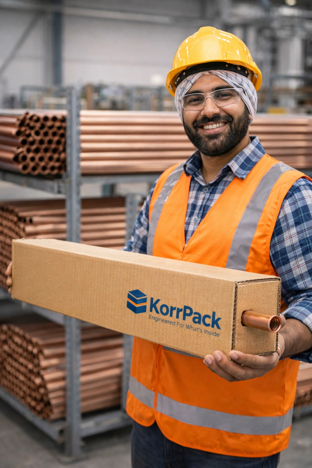 Corrugated packaging for copper tube manufacturing and heavy industrial products