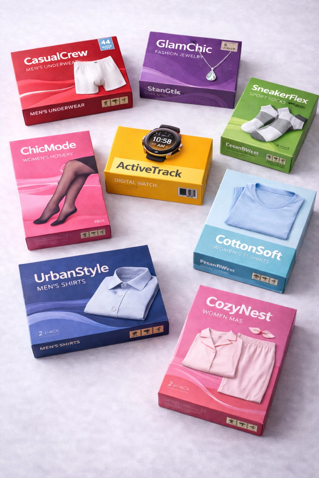 Protective corrugated packaging for fashion and apparel products